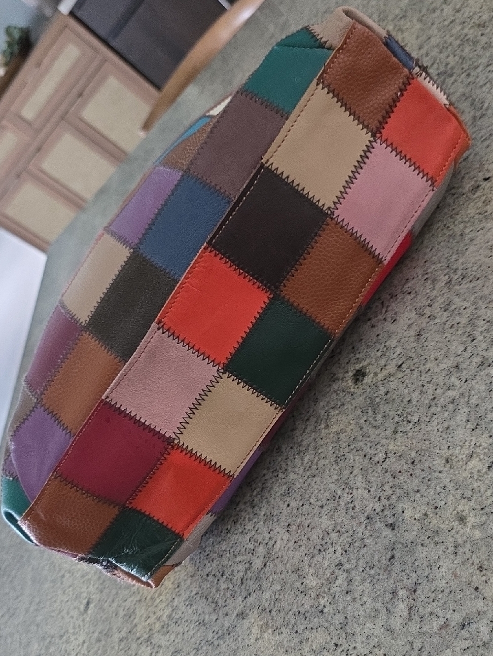Multicolor Patchwork Leather Hobo Bag - Picture 5 of 11